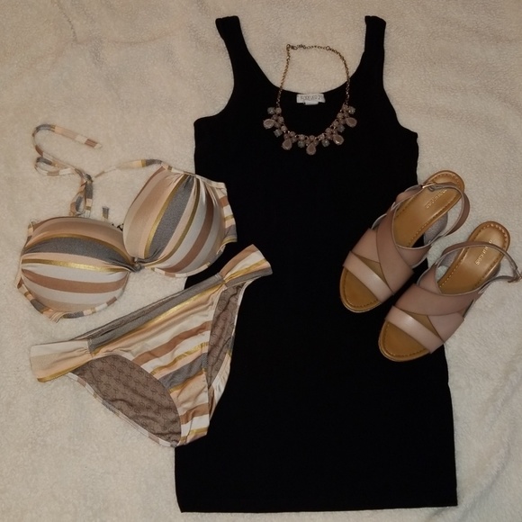 StripedVictoria secret bikini 34DD/MEDIUM bottoms - Picture 1 of 4